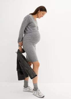 bonprix Ensemble 2 pièces en maille de grossesse avec un pull et une jupe|Femme Femme Enceinte