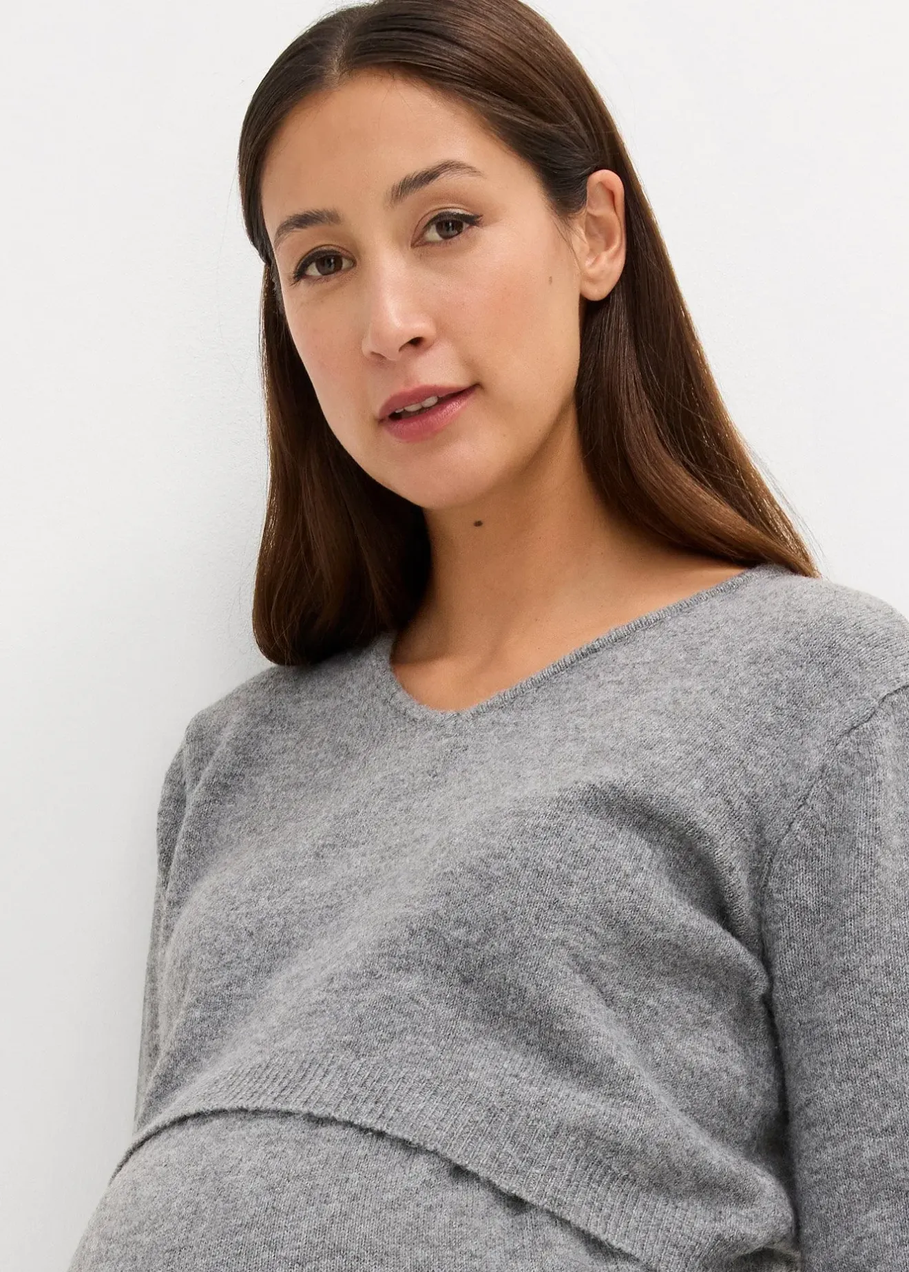 bonprix Ensemble 2 pièces en maille de grossesse avec un pull et une jupe|Femme Femme Enceinte