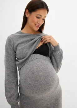 bonprix Ensemble 2 pièces en maille de grossesse avec un pull et une jupe|Femme Femme Enceinte