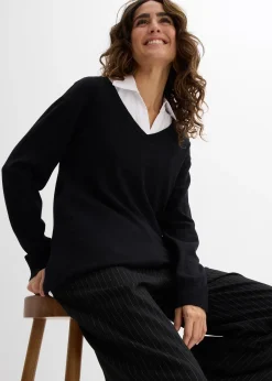 bonprix Ensemble de grossesse et d’allaitement avec pull et blouse sans manches|Femme Femme Enceinte