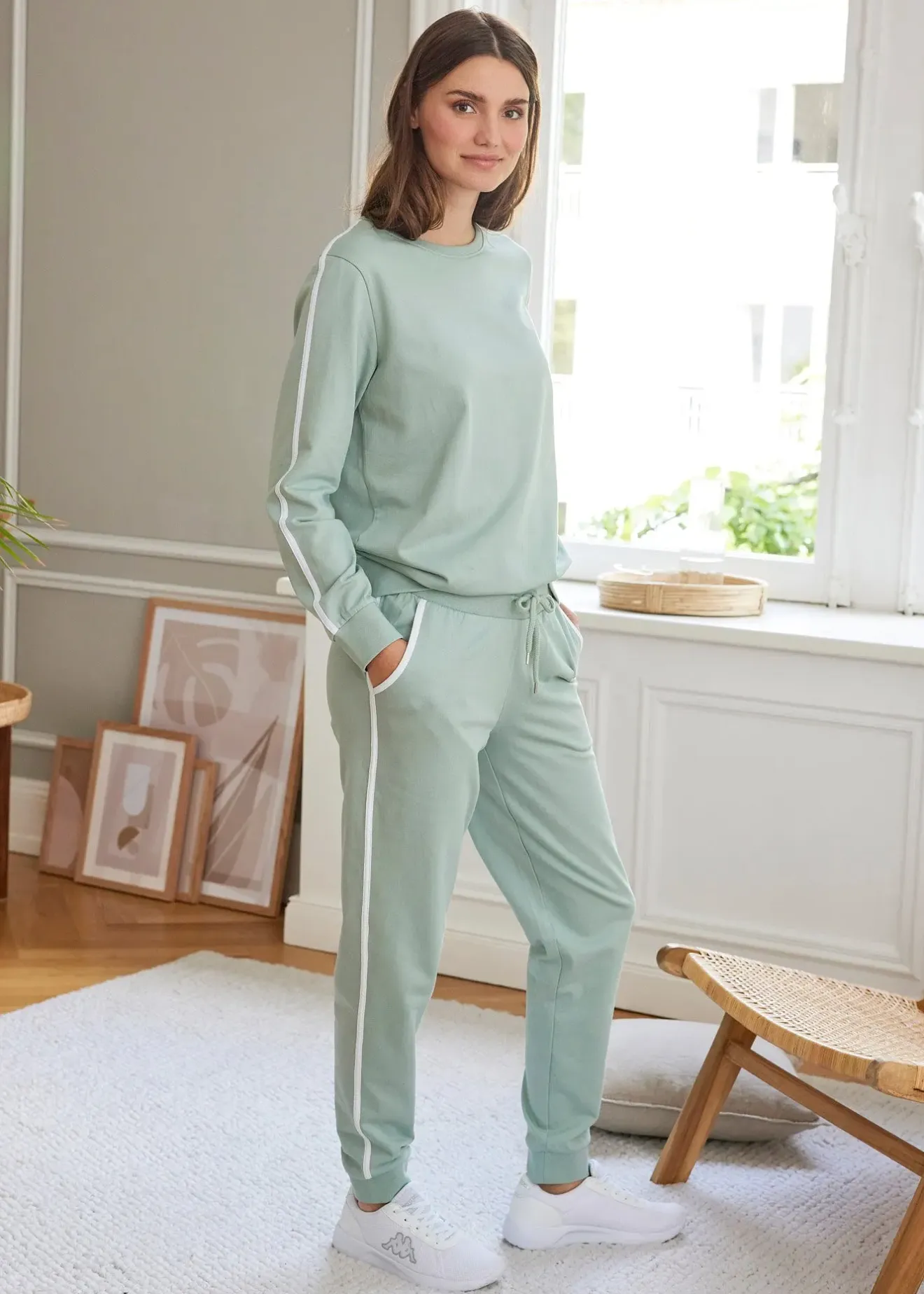 bonprix Ensemble de survêtement 100% coton (ens. 2 pces)|Femme Pantalons