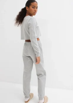 bonprix Ensemble d’intérieur en coton mélangé avec un sweat court|Enfant Vêtements Enfant|Filles·Pyjamas & Chemises De Nuit