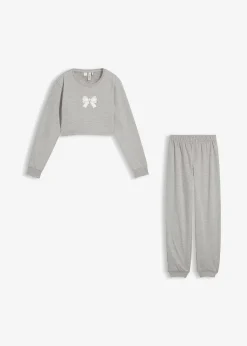 bonprix Ensemble d’intérieur en coton mélangé avec un sweat court|Enfant Vêtements Enfant|Filles·Pyjamas & Chemises De Nuit