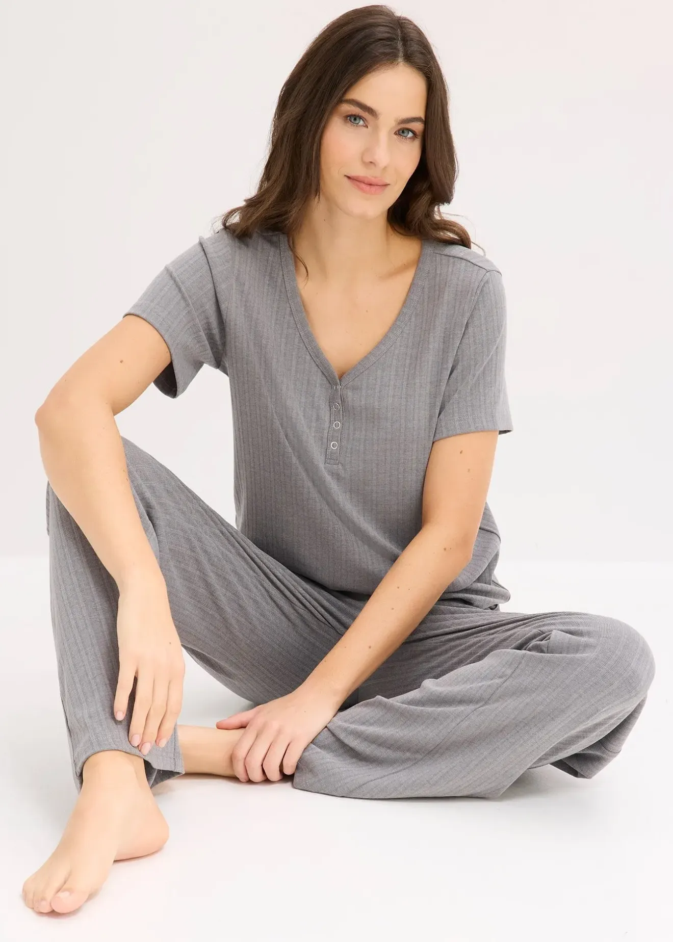 bonprix Ensemble d’intérieur en matière côtelée|Femme Homewear|Lingerie Nuit