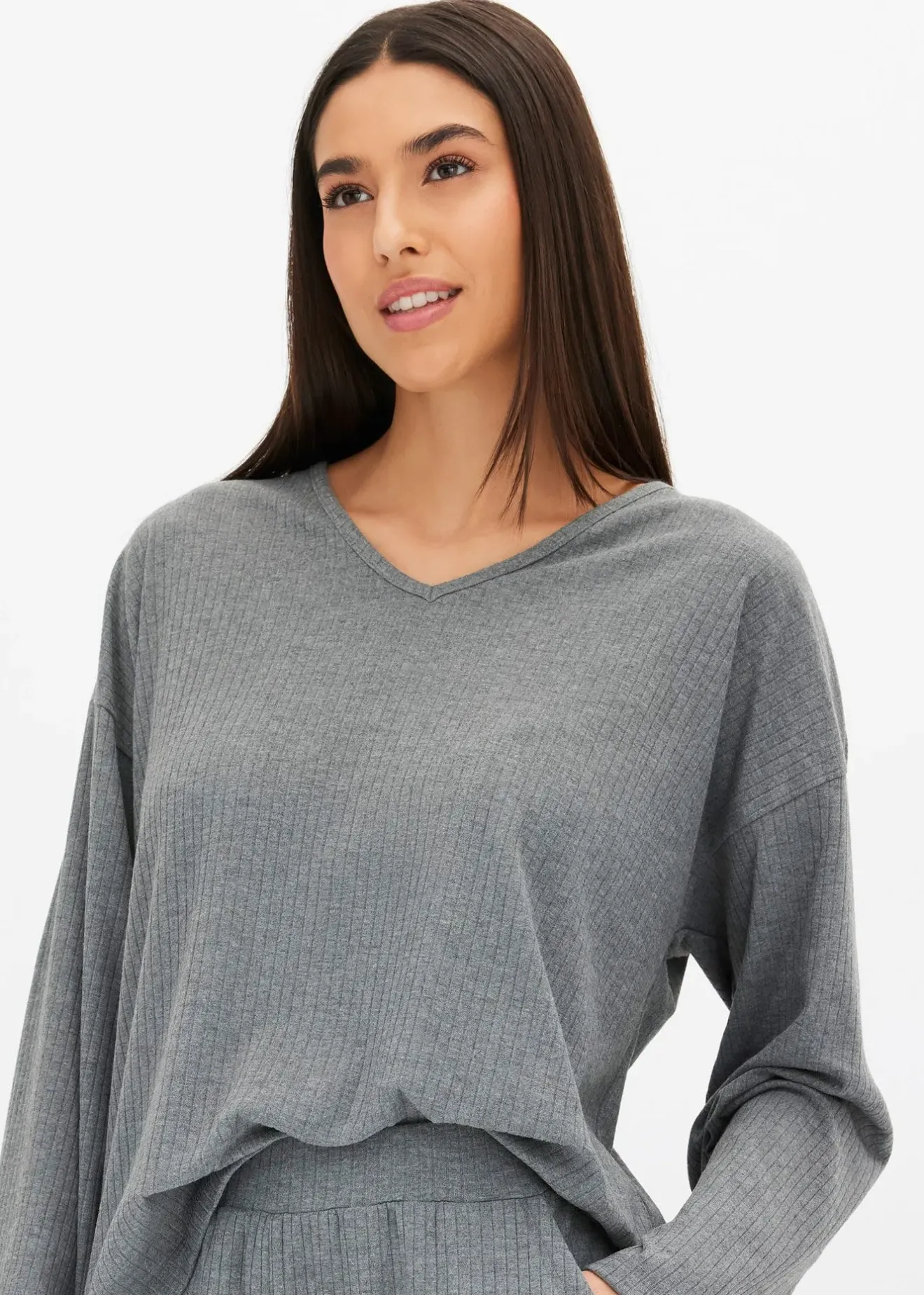 Femme bonprix Homewear|Lingerie Nuit|Ensemble d'intérieur en matière côtelée douce