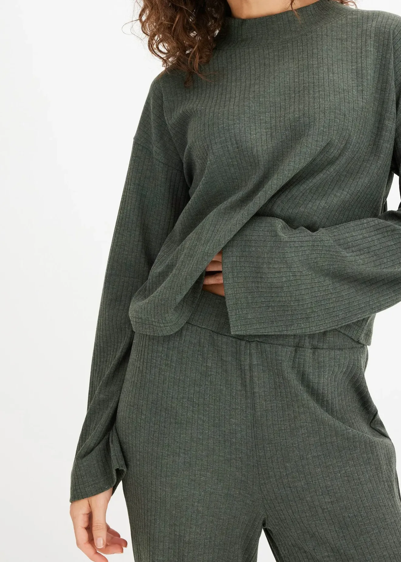 Femme bonprix Homewear|Lingerie Nuit|Ensemble d'intérieur oversize en tissu côtelé doux