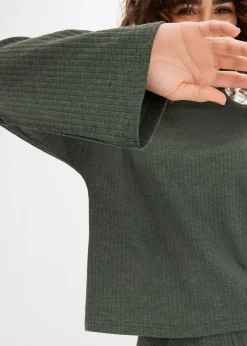 Femme bonprix Homewear|Lingerie Nuit|Ensemble d'intérieur oversize en tissu côtelé doux