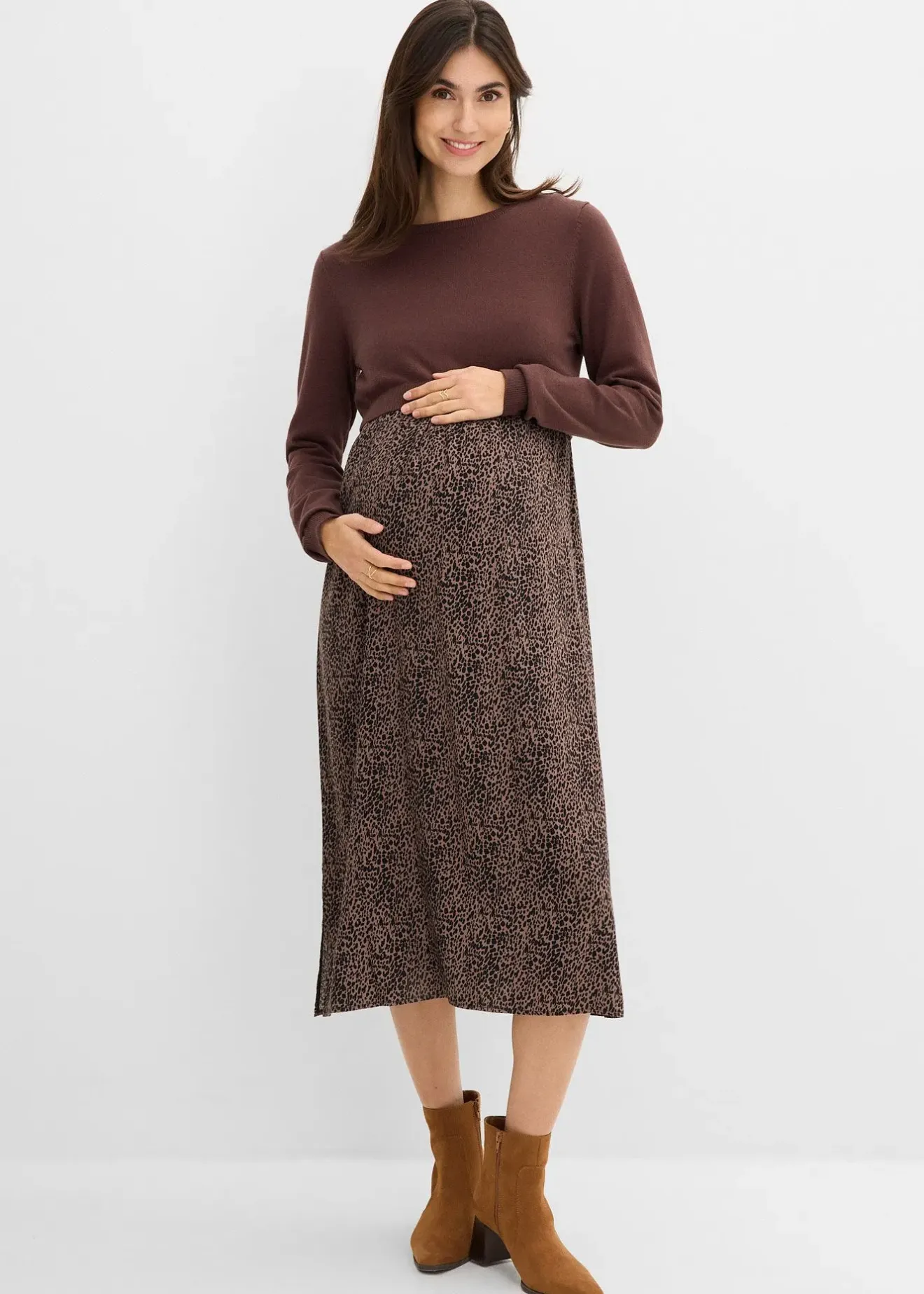 bonprix Ensemble robe et pull 3en1 pour la grossesse et l’allaitement (ens. 2 pces)|Femme Femme Enceinte
