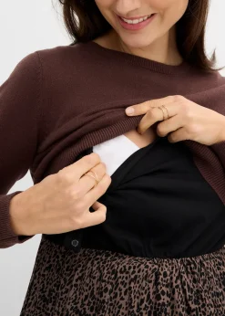 bonprix Ensemble robe et pull 3en1 pour la grossesse et l’allaitement (ens. 2 pces)|Femme Femme Enceinte