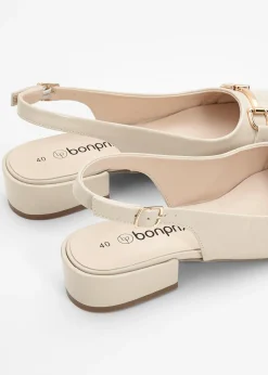 bonprix Escarpins slingback à talon plat|Femme Escarpins