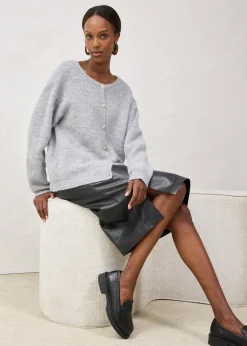 Femme bonprix Maille|Premium|Gilet chaud en maille en alpaga mélangé