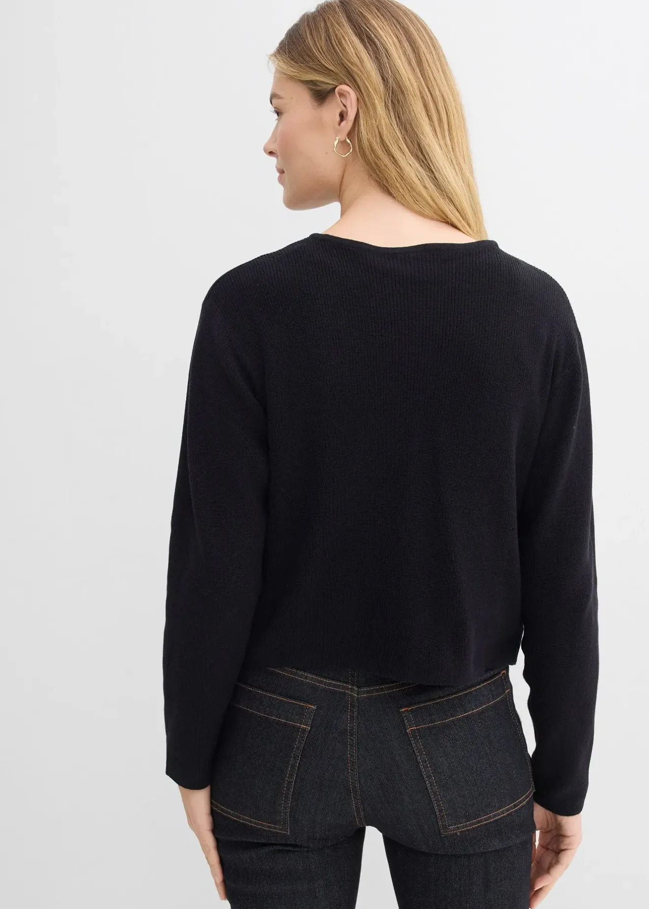 Femme bonprix Maille|Basiques|Gilet court en maille 100% coton