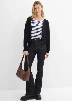 Femme bonprix Maille|Basiques|Gilet court en maille 100% coton