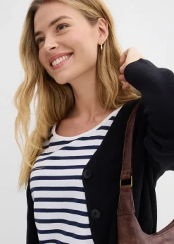 Femme bonprix Maille|Basiques|Gilet court en maille 100% coton