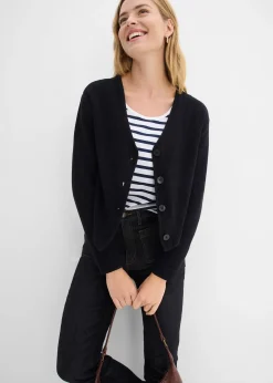 Femme bonprix Maille|Basiques|Gilet court en maille 100% coton