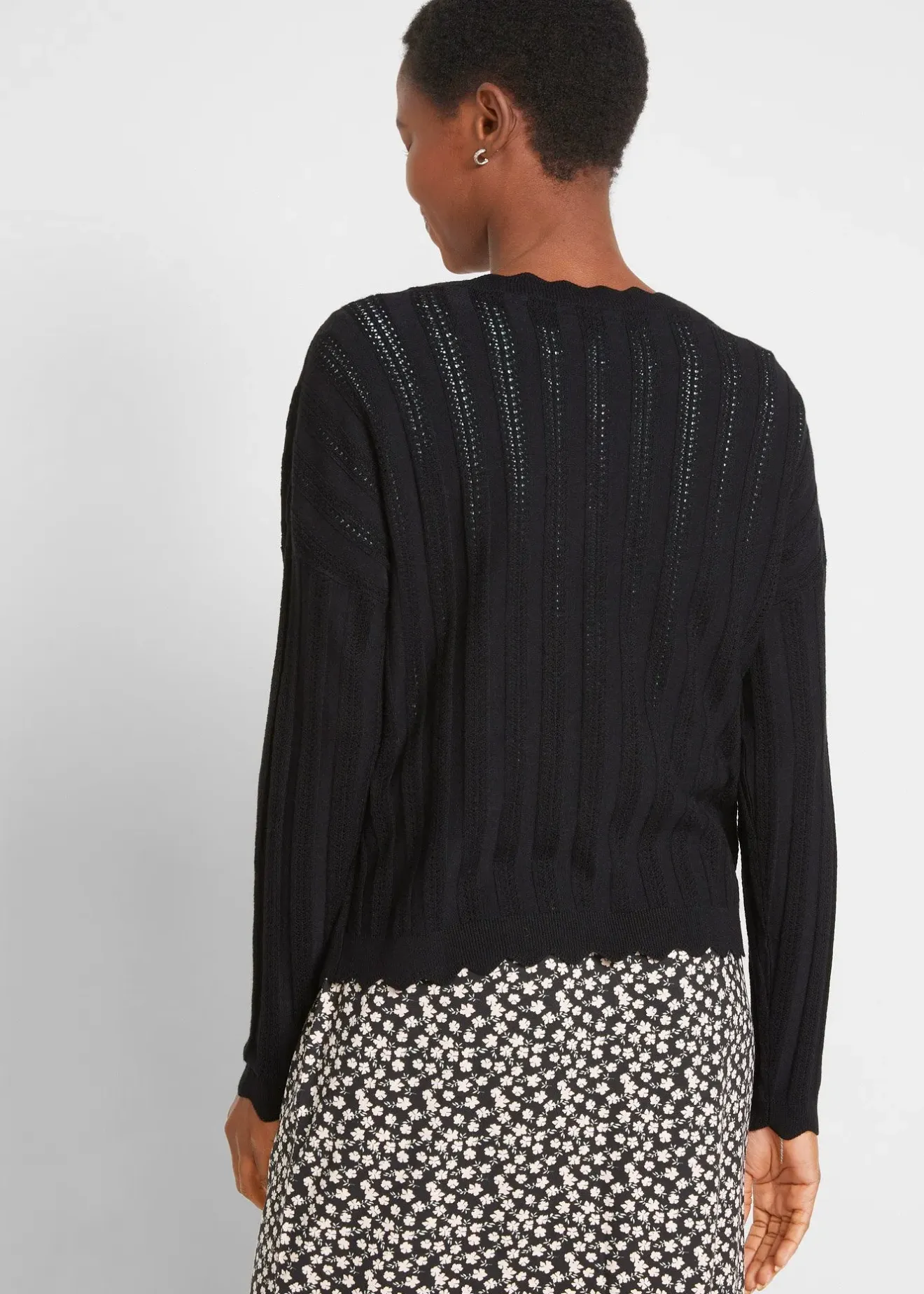 bonprix Gilet court en maille ajourée|Femme Maille|Pulls & Gilets