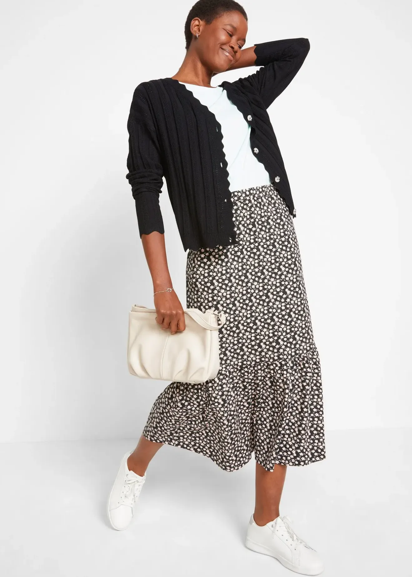 bonprix Gilet court en maille ajourée|Femme Maille|Pulls & Gilets