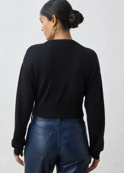 Femme bonprix Maille|Premium|Gilet court en maille coton et soie