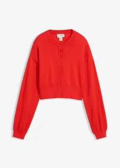 Femme bonprix Maille|Premium|Gilet court en maille coton et soie