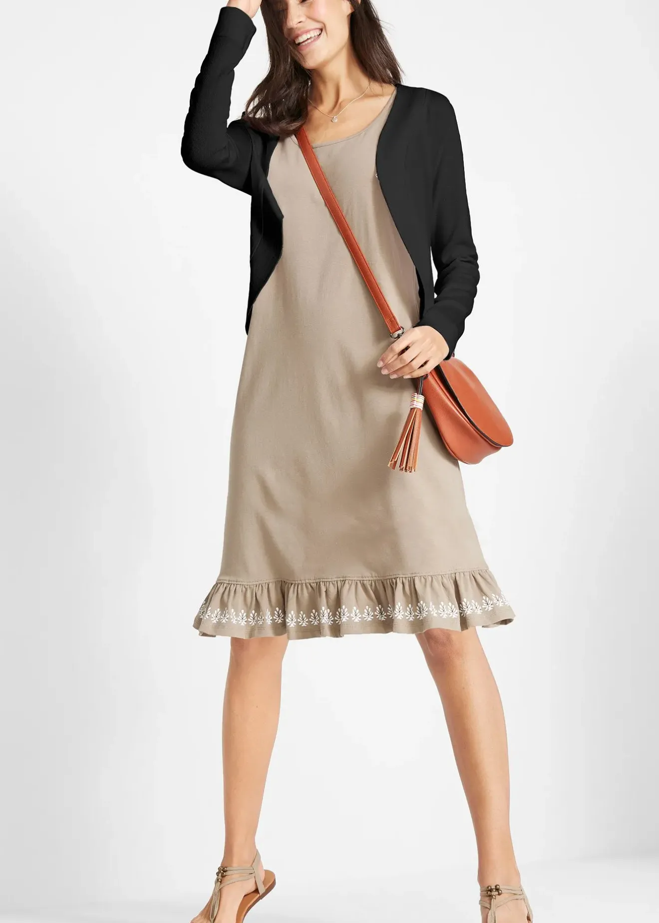 bonprix Gilet court en maille de viscose mélangée|Femme Maille|Pulls & Gilets