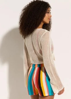 Femme bonprix Vêtements De Plage|Maille|Gilet de plage transparent, aspect crochet