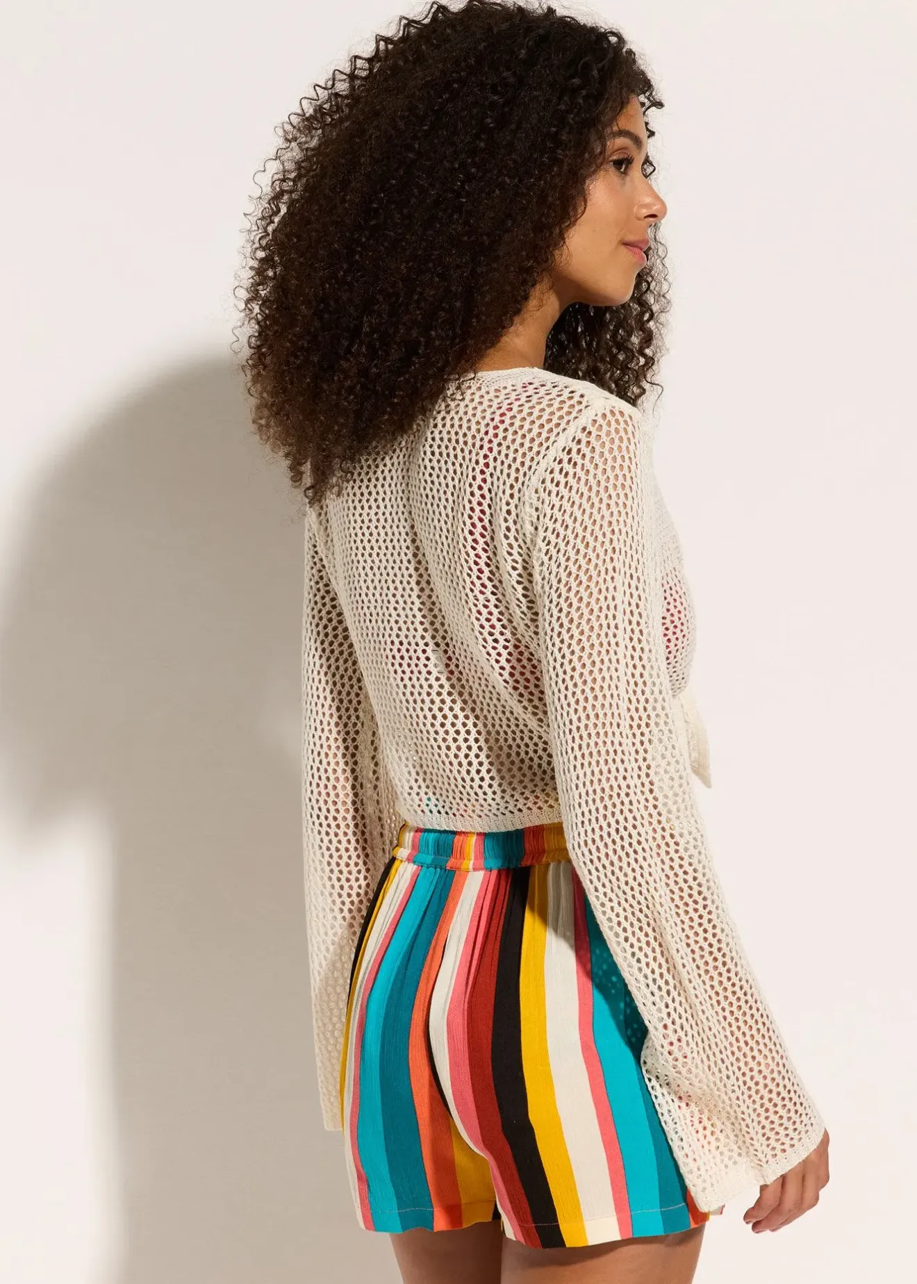 Femme bonprix Vêtements De Plage|Maille|Gilet de plage transparent, aspect crochet