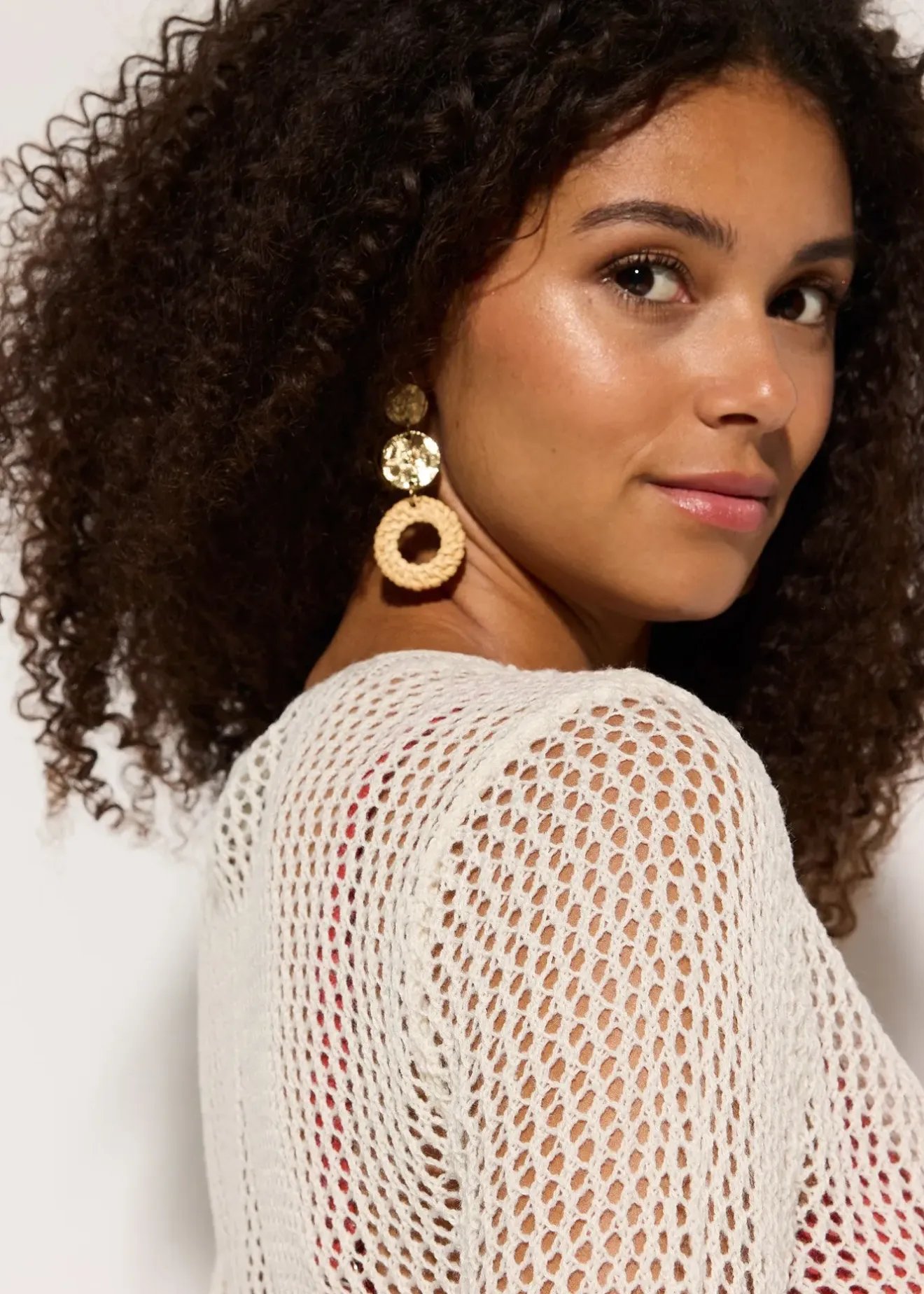 Femme bonprix Vêtements De Plage|Maille|Gilet de plage transparent, aspect crochet