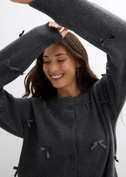 Femme bonprix Maille|Pulls & Gilets|Gilet en fine maille avec petits nœuds