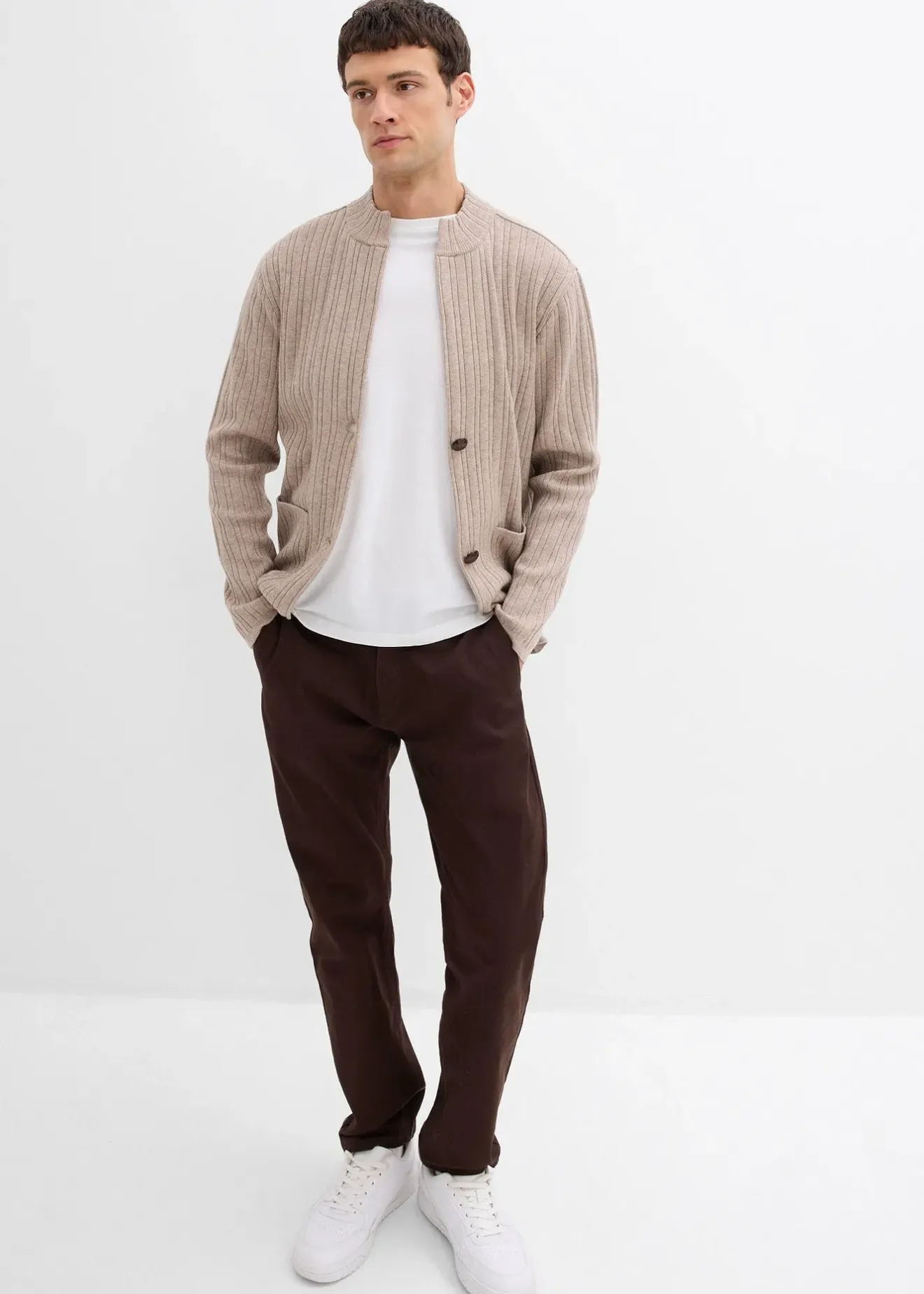 bonprix Gilet en fine maille côtelée|Homme Pulls & Gilets