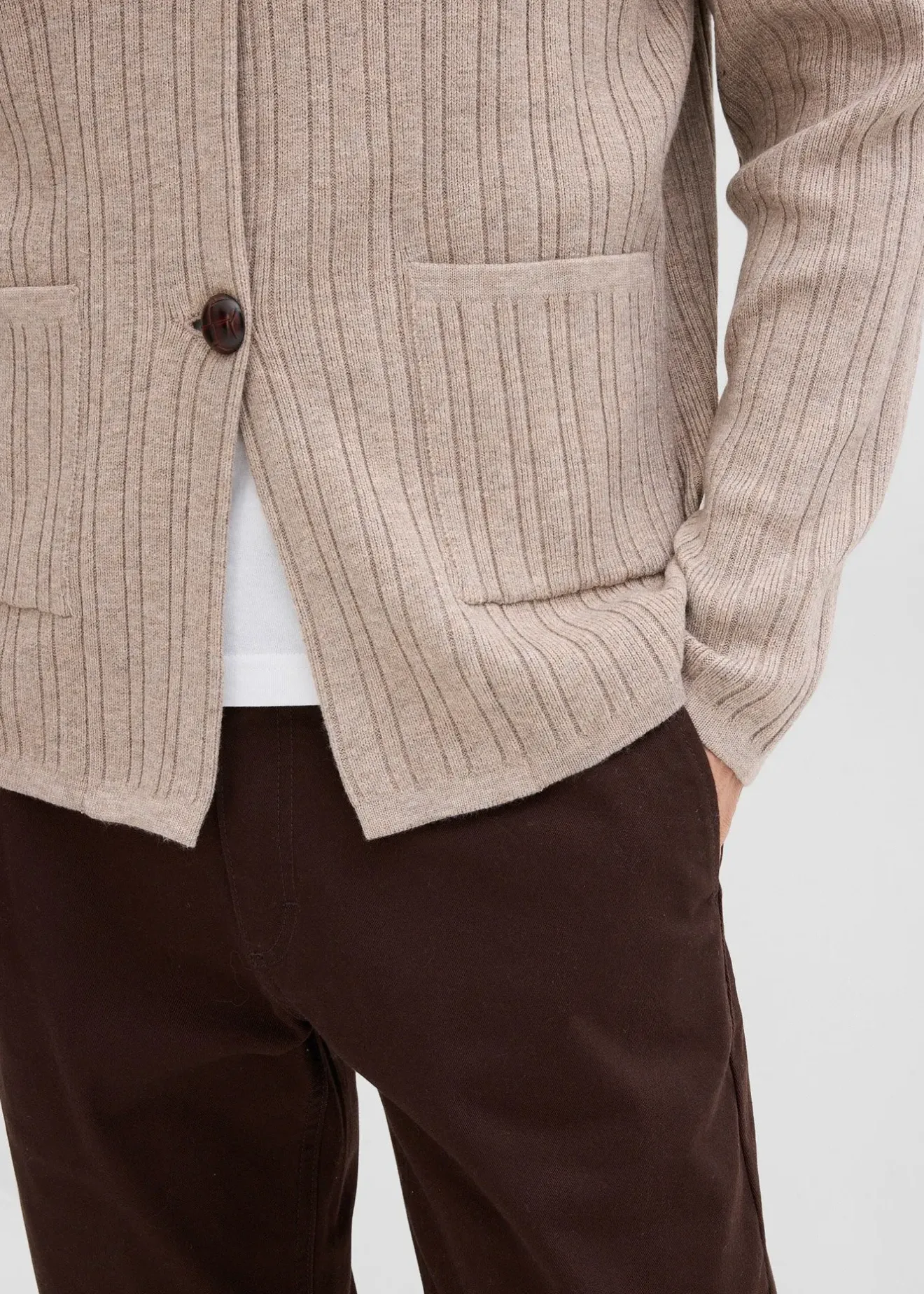 bonprix Gilet en fine maille côtelée|Homme Pulls & Gilets