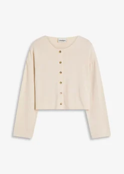 bonprix Gilet en fine maille côtelée|Femme Maille|Pulls & Gilets