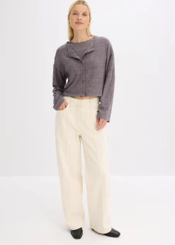 bonprix Gilet en fine maille côtelée|Femme Maille|Pulls & Gilets