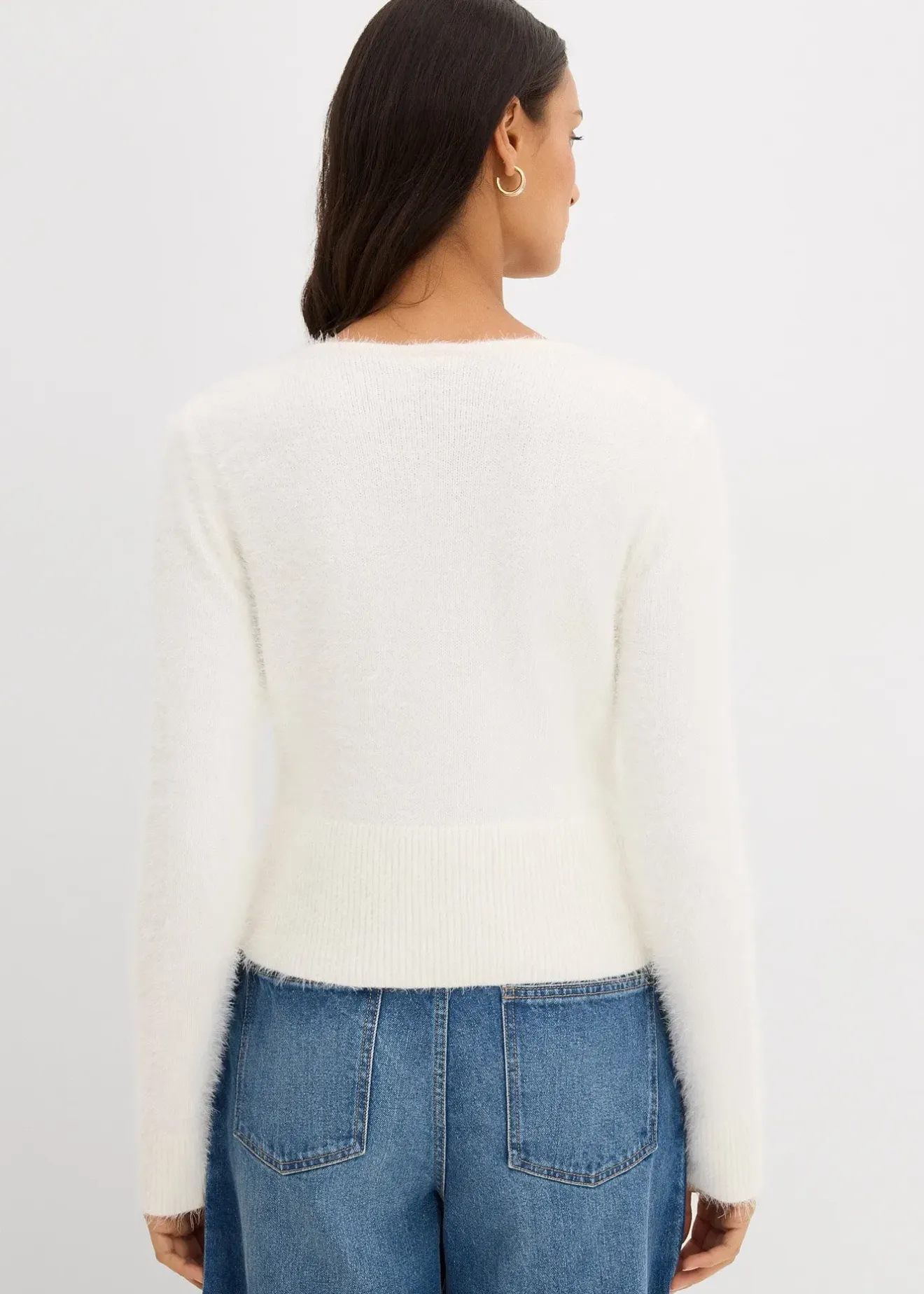 bonprix Gilet en fine maille poilue|Femme Maille|Pulls & Gilets