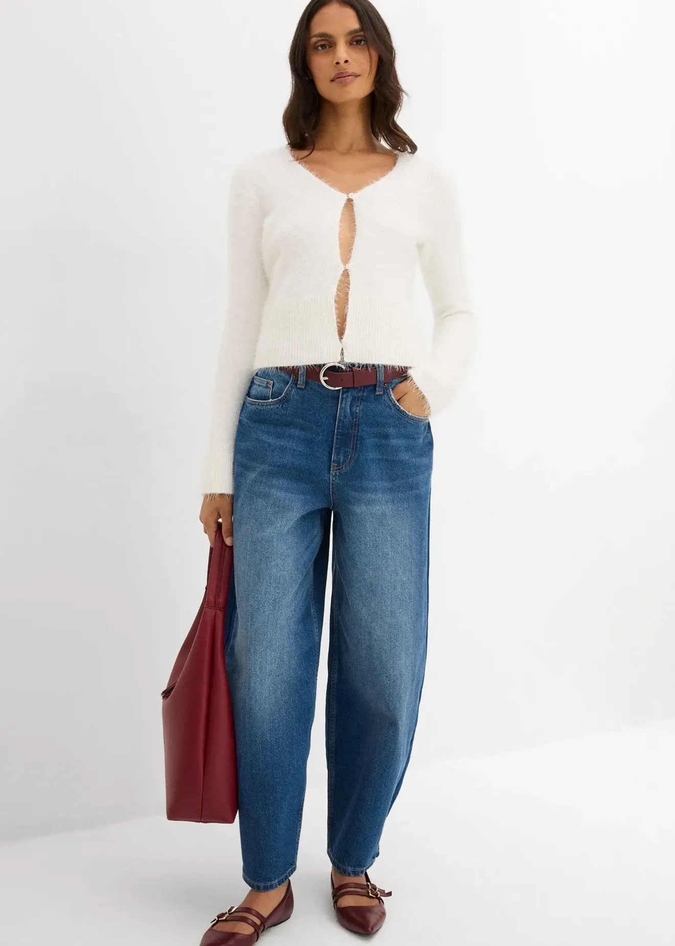 bonprix Gilet en fine maille poilue|Femme Maille|Pulls & Gilets