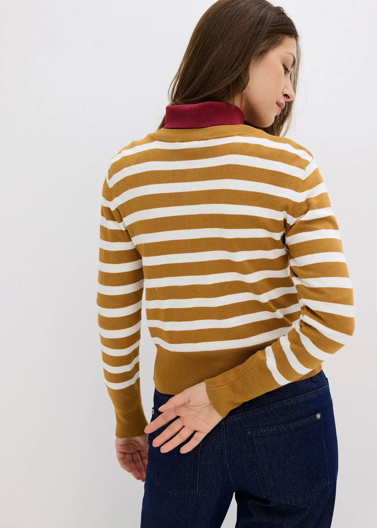 bonprix Gilet en fine maille rayée|Femme Maille|Pulls & Gilets