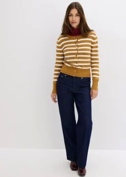 bonprix Gilet en fine maille rayée|Femme Maille|Pulls & Gilets