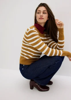 bonprix Gilet en fine maille rayée|Femme Maille|Pulls & Gilets