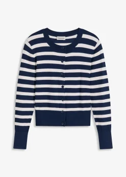 Femme bonprix Maille|Pulls & Gilets|Gilet en fine maille rayée