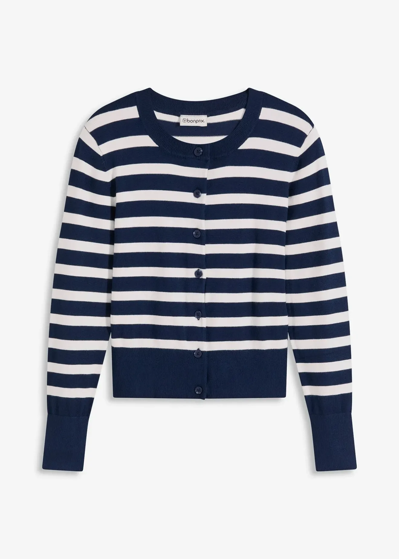 Femme bonprix Maille|Pulls & Gilets|Gilet en fine maille rayée