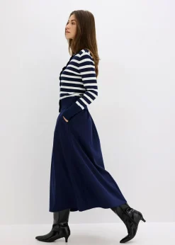 Femme bonprix Maille|Pulls & Gilets|Gilet en fine maille rayée