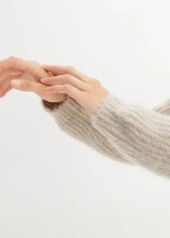 bonprix Gilet en grosse maille côtelée brillante|Femme Maille|Pulls & Gilets