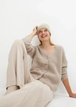 bonprix Gilet en grosse maille côtelée brillante|Femme Maille|Pulls & Gilets