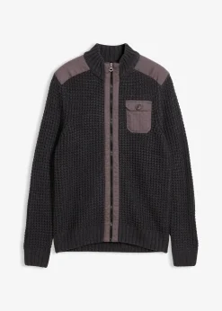 bonprix Gilet en grosse maille point de riz avec poche poitrine|Homme Pulls & Gilets