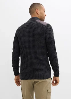 bonprix Gilet en grosse maille point de riz avec poche poitrine|Homme Pulls & Gilets