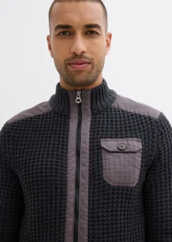 bonprix Gilet en grosse maille point de riz avec poche poitrine|Homme Pulls & Gilets