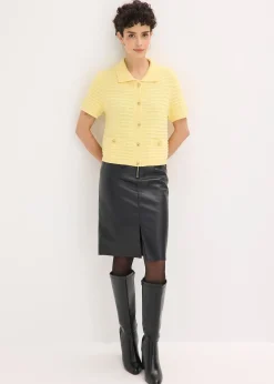 Femme bonprix Maille|Pulls & Gilets|Gilet en maille à boutons décoratifs