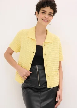 Femme bonprix Maille|Pulls & Gilets|Gilet en maille à boutons décoratifs