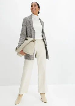 bonprix Gilet en maille à col châle et motif torsadé|Femme Maille|Pulls & Gilets