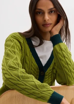 bonprix Gilet en maille 100% coton|Femme Maille|Pulls & Gilets