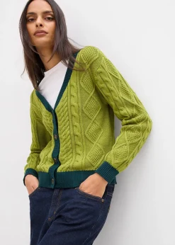 bonprix Gilet en maille 100% coton|Femme Maille|Pulls & Gilets